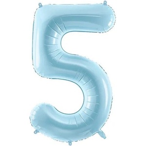 Party Deco Фолиев Балон Цифра, Светло Синьо, 86см - 5 (fb1p-5-001j)