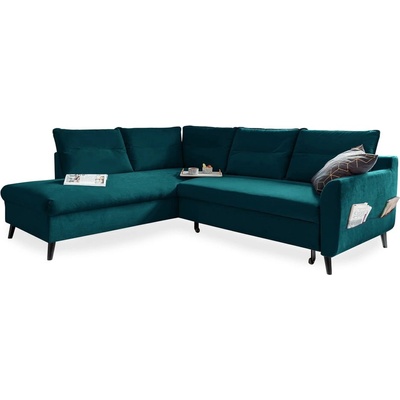 Ъглов разтегателен диван от тюркоазено кадифе L, ляв ъгъл Stylish Stan - Miuform (Stylish Stan HAEECL-2QR OTT10)