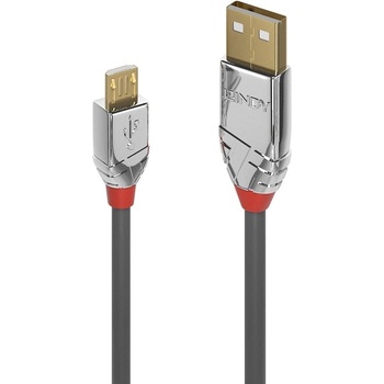 Lindy Кабел Lindy LNY-36654, от USB A(м) към Micro USB(м), 5m, сив (LNY-36654)