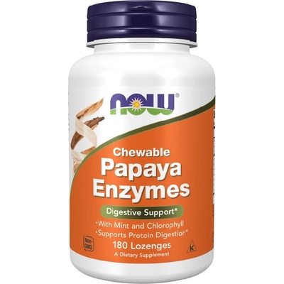 NOW NOW Papaya Enzymes Chewable, 180 Lozenges