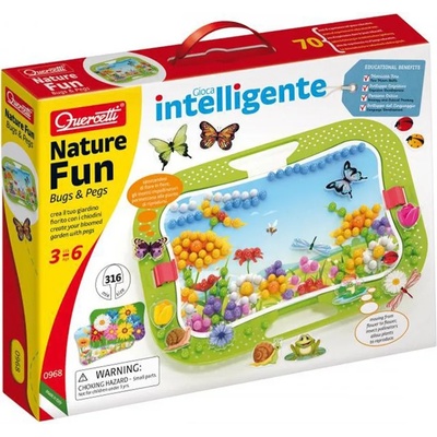 Quercetti Мозайка от 316 части Quercetti - Mix Nature Fun Bugs and Pegs (968)