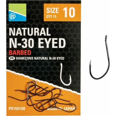 Preston Inovations Háčiky Natural N-30 Eyed - Veľ. 18
