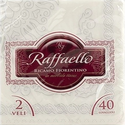 Raffaello biele obrúsky 38x38 - 40 ks