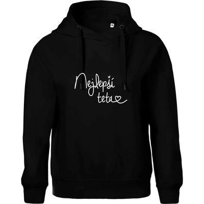 Nejlepší teta Oversized mikina dámská Moon kratší + širší Černá