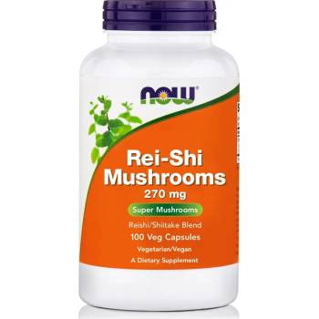 Image 1 of NOW Хранителна добавка екстракт от гъбите Рейши и Шийтаке , Now Foods Rei-Shi Mushrooms 270mg 100 Veg Capsules