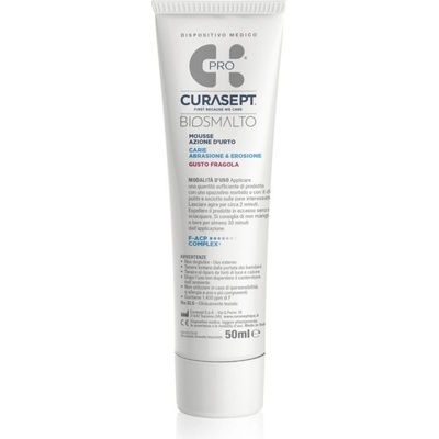 CURASEPT Biosmalto Mousse пяна за възстановяване на зъбния емайл Strawberry 50ml