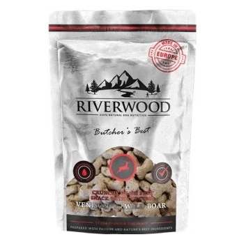Riverwood - Хрупкави лакомства за кучета, еленско месо и глиган, 200 гр
