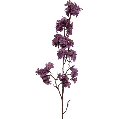 Dekorace umělá větvička s fialovými květy - 10*7*98 cm - Clayre & Eef