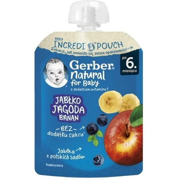 Gerber Пауч Ябълка, Боровинка и Банан 80г