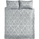 Catherine Lansfield Сиво двойно удължено спално бельо от дамаск 230x220 cm Damask Jacquard - Catherine Lansfield (BD/44737/W/KQS/SI)