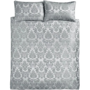 Catherine Lansfield Сиво двойно удължено спално бельо от дамаск 230x220 cm Damask Jacquard - Catherine Lansfield (BD/44737/W/KQS/SI)