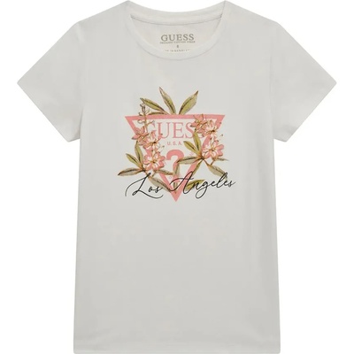 GUESS Тениска с къс ръкав за мини момиче с цветя и розово лого Guess