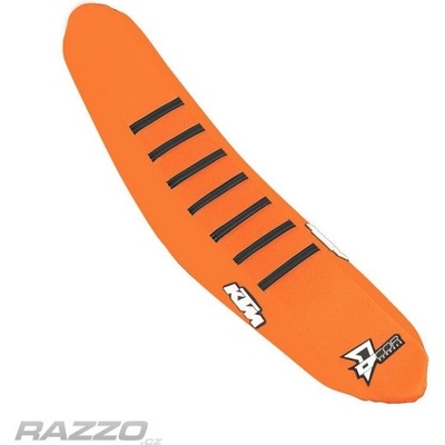 Potah sedla DCore Gripper Factory Seat Cover KTM SX SXF 19-22 EXC 20-23 Orange Black Ribs
