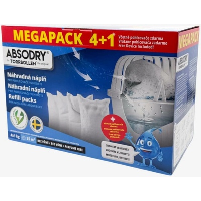 Everbrand Sweden Everbrand MEGAPACK 4 x 1000g náplň pro pohlcovač vlhkosti Absodry Big + pohlcovač GRATIS 414-ADTB4-VP-CZ – Zboží Dáma