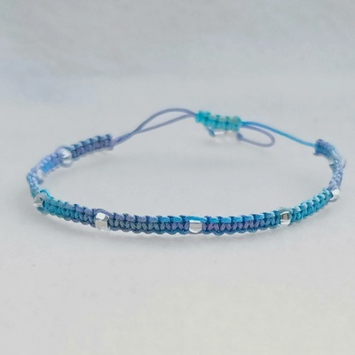 MagieKorálků.cz Shamballa náramek se skleněnými korálky "duha" 10154 světlejší