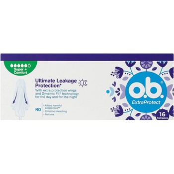 O. B хигиенни тампони, Extra Protect, Super+Comfort, 16 броя