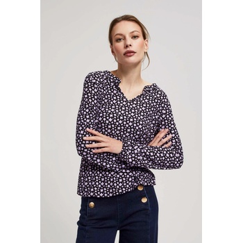 Moodo Лавандулова блуза с щампа и V-образно деколте Moodo Moodo | Lilav | ЖЕНИ | 38