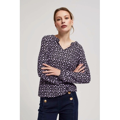 Moodo Лавандулова блуза с щампа и V-образно деколте Moodo Moodo | Lilav | ЖЕНИ | 38