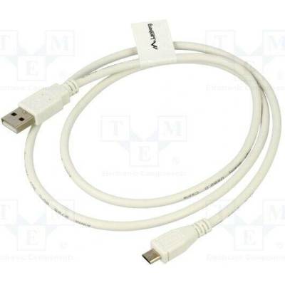 Lanberg CA-USBM-10CC-0010-W USB 2.0, USB A vidlice,USB B micro vidlice, zlacený, 1m