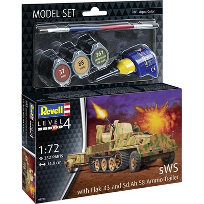 REVELL ModelSet military 63293 sWS with Flak43 and Sd.Ah58 Ammo Trailer 1:72