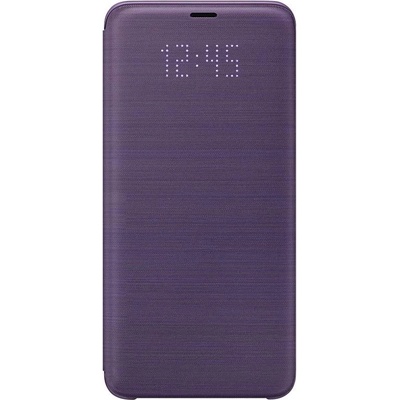 Samsung LED View Cover EF-NG965PVEGWW - оригинален кожен калъф през който виждате информация от дисплея за Samsung Galaxy S9 Plus (виолетов)