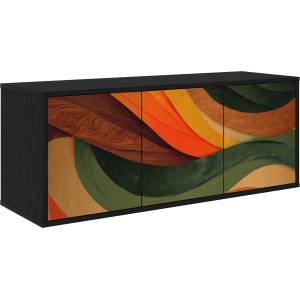 vidaXL Стенен телевизионен шкаф BONN 102 x 33 x 40 см Черен дъб (8007174)