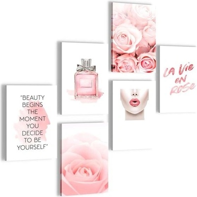 Sada plakátů DecoMe - Módní květiny a růže - BEZ RÁMU - Obývací pokoj, ložnice, dívčí pokoj -