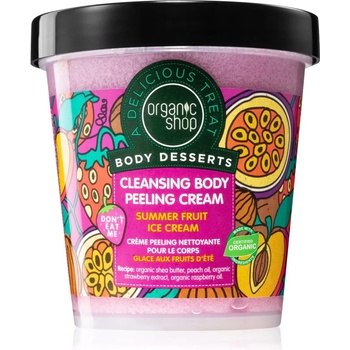 Organic Shop Body Desserts Summer Fruit Ice Cream почистващ пилинг крем 450ml