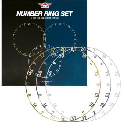 Číselník Bull's na sisalové terče zlatý, stříbrný a bílý - 3ks