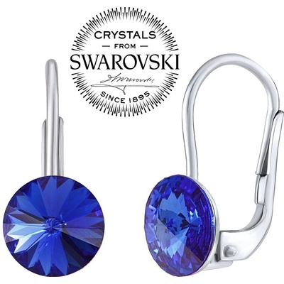 SILVEGO se Swarovski Crystals rivoli modré SILVEGOVSW076
