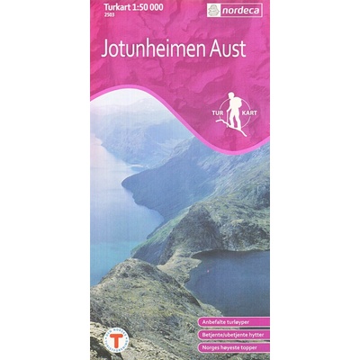 Jotunheimen východ turistická mapa 1:50 000