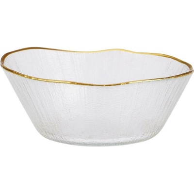 Home Styling Collection Skleněná miska se zlatým okrajem DATURA, 15 cm transparentní