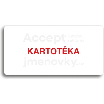 ACCEPT Piktogram KARTOTÉKA - bílá tabulka - barevný tisk bez rámečku