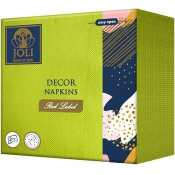 Image 1 of Joli зелени цветни салфетки лукс двупластови 30 бр