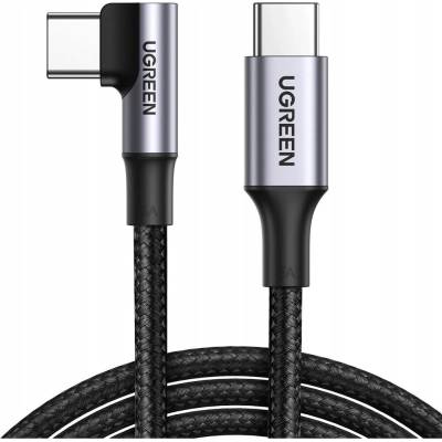 Ugreen US334 USB-C na USB-C, úhlový, 5A, PD 100W, 2m, černý