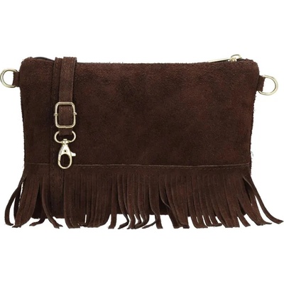 Beagles Tmavě hnědá vintage kožená crossbody kabelka „Carrie"
