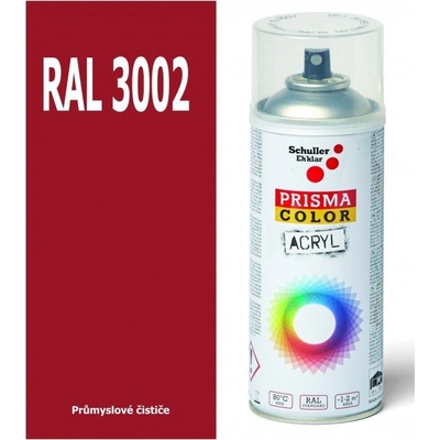 Schuller Ehklar Sprej červený lesklý 400ml, odstín RAL 3002 barva karmínově červená lesklá, barvy ve spreji PRISMA COLOR 91006