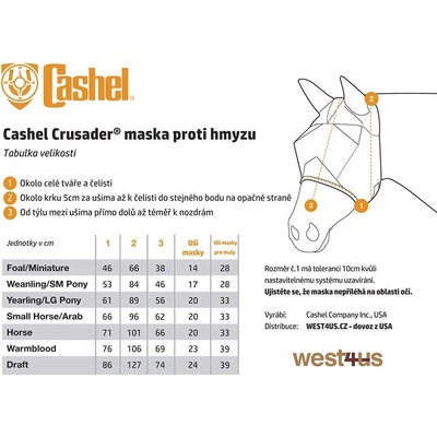 CASHEL Crusader Maska Fly Mask with Ears Orange – Zboží Dáma