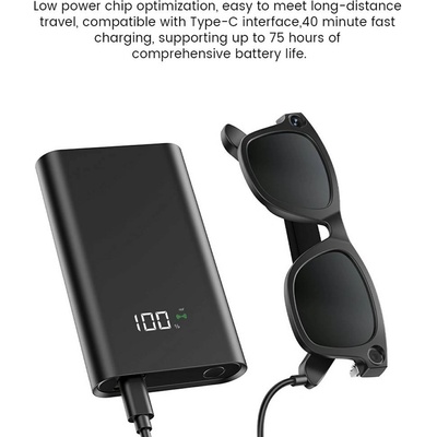 KRETA V41 Pro Смарт очила с AI - Превод 20+ езика, камера, снимки, видео и обаждания в реално време, активация с глас, 32GB памет