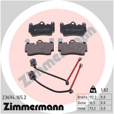 Sada brzdových platničiek kotúčovej brzdy ZIMMERMANN 23694.165.2