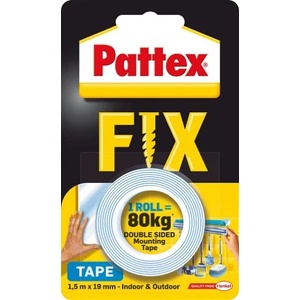 Pattex Fix 80 kg двустранно залепваща лента 19mmx1, 5m (1684211) Pattex1684211 (Pattex1684211)