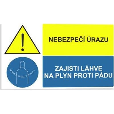 Traiva s.r.o Nebezpečí úrazu Zajisti láhve na plyn proti pádu Verze: Samolepka 95 x 57 mm tl. 0.1 mm - Kód: 02229