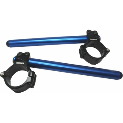 ACCOSSATO Aluminium-forged clip-ons ACCOSSATO CP003 with metal clamp composed of 2 half-rings 10 degrees inclination, blue