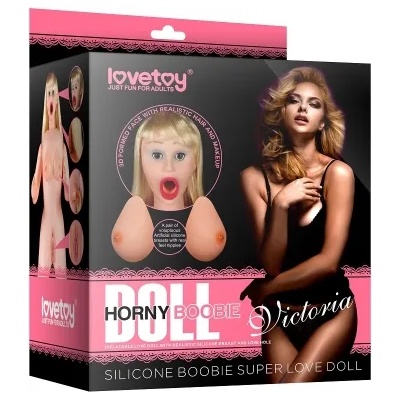 Lovetoy Надуваема секс кукла с 3D лице, реалистични отвори и силиконови гърди Victoria
