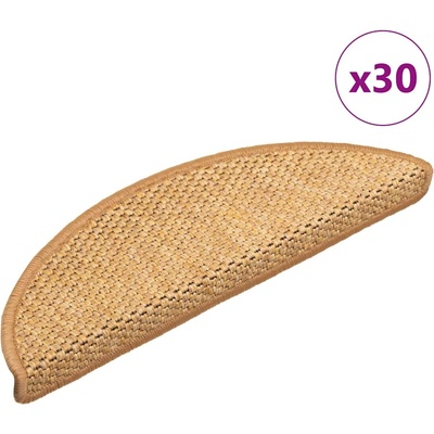 vidaXL Самозалепващи стелки за стълби вид сизал 30 бр 56x17x3 см сезал (3365865)