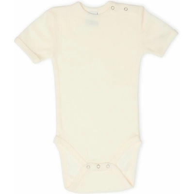 Merino body detské krátky rukáv Smallstuff béžové white melange