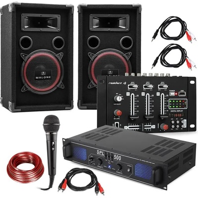 Electronic-Star DJ-14 USB, DJ PA комплект, PA усилвател, USB миксажен пулт, 2 x високоговорителя, караоке микрофон (PL-DJ-14_USB_BT) (PL-DJ-14_USB_BT)
