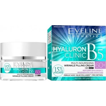 Eveline Cosmetics Hyaluron Clinic B5 Wrinkle Multi-Nourishing Filling Day Night Cream 60+ - Дневен и нощен крем за лице против бръчки 50мл