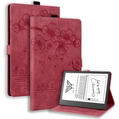 Protemio ART FLOWER Zaklápacie puzdro Amazon Kindle Scribe 2022 75660 červené