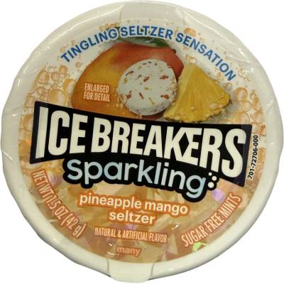 Ice Breakers Sparkling šumivé bonbony ananas a mango 43 g